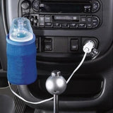 portable travel container to warm baby bottles while on travel vacation or in traffic