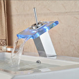 color changing led light water sink faucet bathroom kitchen