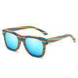 wood wooden sunglasses unisex rainbow color fashion style