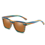 wood wooden sunglasses unisex rainbow color fashion style
