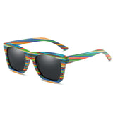 wood wooden sunglasses unisex rainbow color fashion style