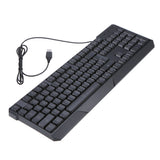 wired colorful LED back light gaming keyboard in black connects via USB cable
