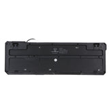 wired colorful LED back light gaming keyboard in black connects via USB cable