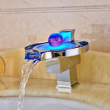 color changing led light water sink faucet bathroom kitchen
