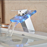 color changing led light water sink faucet bathroom kitchen