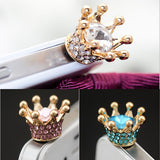 stylish bling crown rhinestone smartphone cell phone tablet dust plug on sale samsung iphone