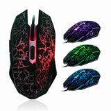 wired colorful LED back light gaming keyboard in black connects via USB cable