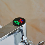 color changing led light water sink faucet bathroom kitchen temperature digital display