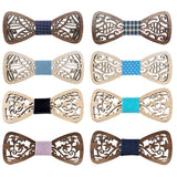 mens womens unisex black walnut wooden wood bow tie mulitple designs available