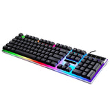 waterproof gaming keyboard with LED backlights comes in black or white