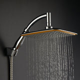 large square rainfall shower head with extension arm