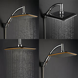 large square rainfall shower head with extension arm