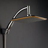 large square rainfall shower head with extension arm