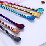 reusable stainless steel filter drinking straw spoon stop using plastic