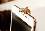 cute adorable shiny dolphin design protective dust plug for phone smartphone cell phone tablet iphone samsung