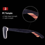 luxury fashion unisex women's men's wood grain style sunglasses with UV400 protection