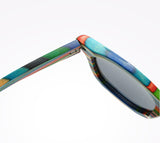wood wooden sunglasses unisex rainbow color fashion style
