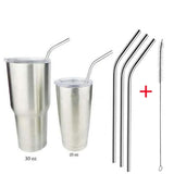 reusable stainless steel drinking straw with cleaning brush stop using plastic