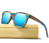 wood wooden sunglasses unisex rainbow color fashion style